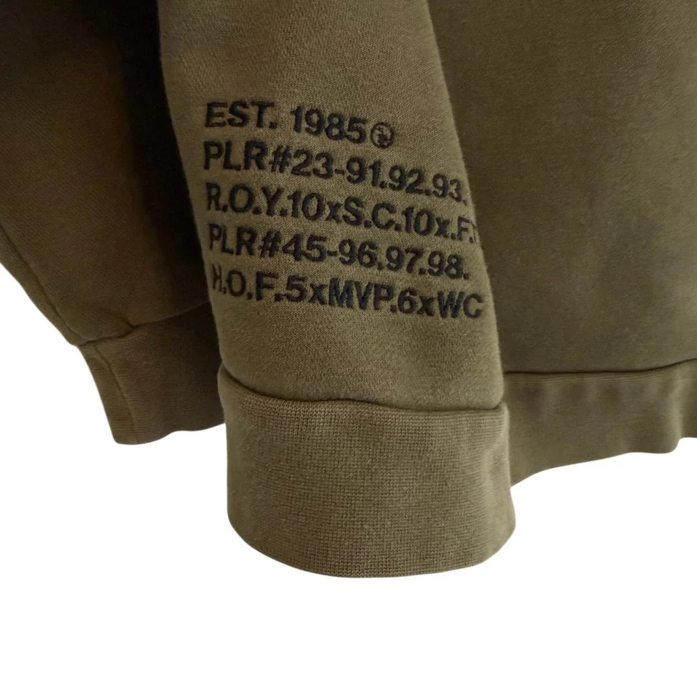 Jordan Jumpman Air Hoodie Men Medium Olive‎ Green Script Logo AV6005-395 READ